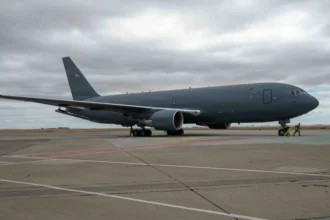 A U.S. Air Force KC-46A Pegasus parked at Travis Air Force Base, California. (Photo: U.S. Air Force / Marharyta Chumakova)