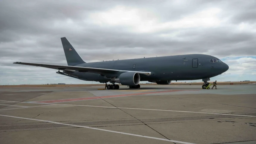 A U.S. Air Force KC-46A Pegasus parked at Travis Air Force Base, California. (Photo: U.S. Air Force / Marharyta Chumakova)