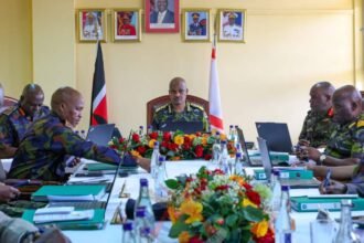 Chief of the Defence Forces General Charles Kahariri chairs the 73rd Kenya Ordnance Factories Corporation Board of Directors meeting in Eldoret. (Photo: Kenya Ministry of Defence)