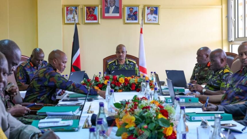 Chief of the Defence Forces General Charles Kahariri chairs the 73rd Kenya Ordnance Factories Corporation Board of Directors meeting in Eldoret. (Photo: Kenya Ministry of Defence)